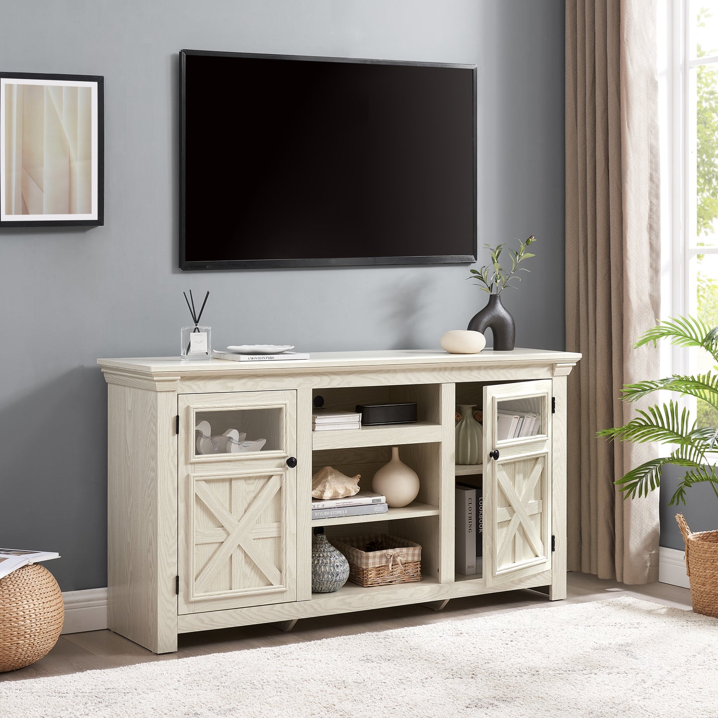 2 Doors Cabinet Farmhouse Cabinet, TV Stand Barn Design,Modern Media