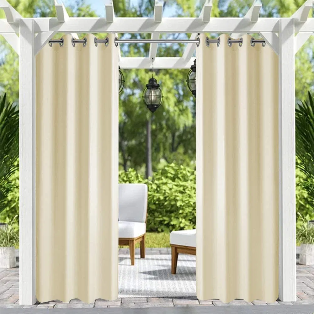 Ivory Outdoor Patio Curtain with Grommets - 50" x 106"