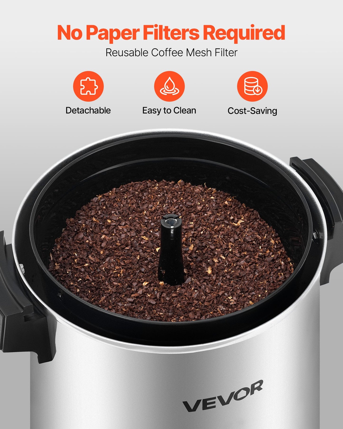 Commercial Coffee Urn 30 Cup, 152oz Hot Beverage Dispenser with Dripless Faucet, Quick Brewing