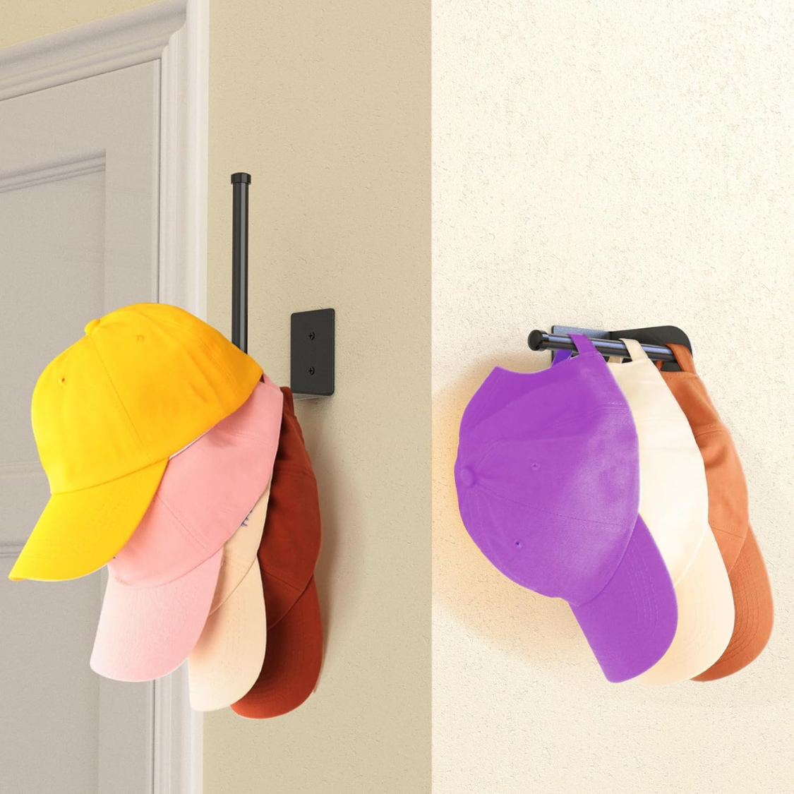 Stainless Steel Hat Rack Organizer - 2 Pack for Baseball Caps