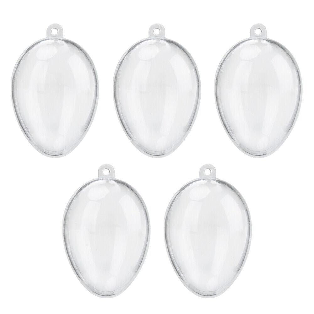 5 PCS Clear Plastic Fillable Christmas Balls - Tree Ornaments