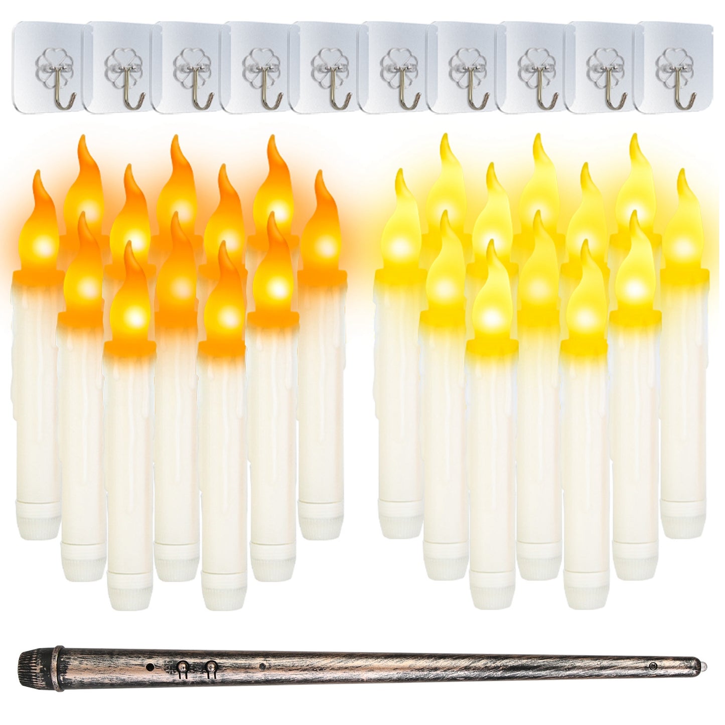 12-Piece Flameless Floating Candle Set with Magic Wand Remote