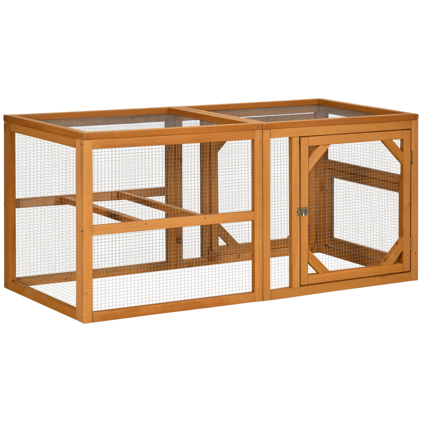 55-Inch Wooden Chicken Coop Expansion Kit Outdoor Hen House with Linkable Design