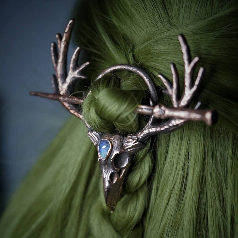 Retro Geometric Metal Hairpin - Bronze
