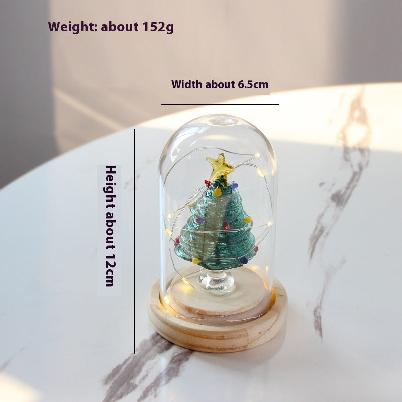 Christmas Winding Wire Glass Craft Decoration with Light - Handmade Festive Ornament