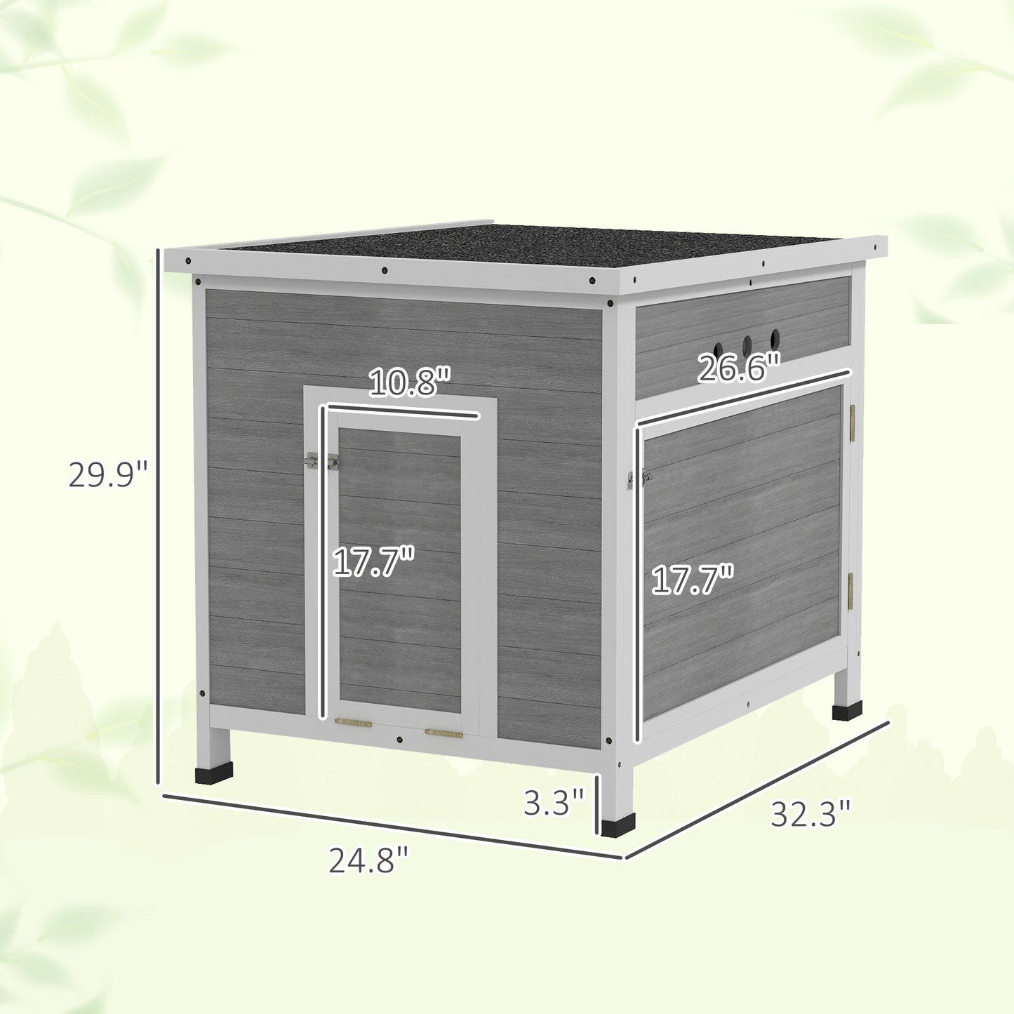 Wooden Duck Coop with Openable Roof, Removable Floor & Ramp, Fits 2-4 Birds - Light Gray
