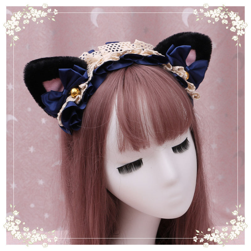 Lolita Cat Ear Headband with Lace - Hair Accessory