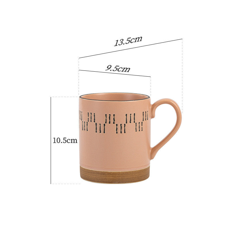Large Capacity Hand-Painted Ceramic Mug for Office - Multiple Colors & 500ml
