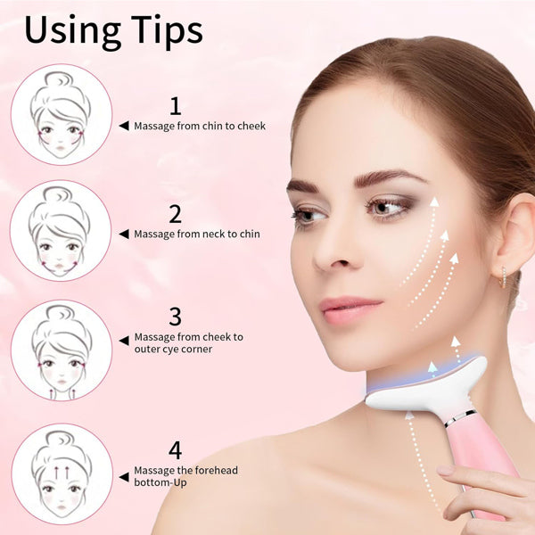 Rechargeable Facial and Neck Massager - 3-Mode Heated Skin Care Device