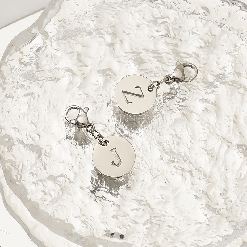 Alphabet Letter Stainless Steel Jewelry Pendant Set - Titanium Steel Bracelet & Necklace Accessories