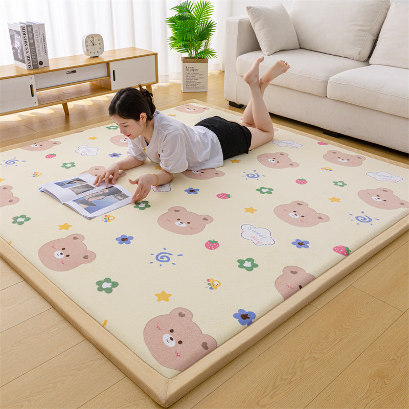 Children's Thick Coral Fleece Rug - Soft Playroom Carpet for Kids