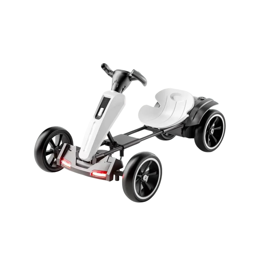 12V Electric Kids Pedal Go Kart with Adjustable Seat - White