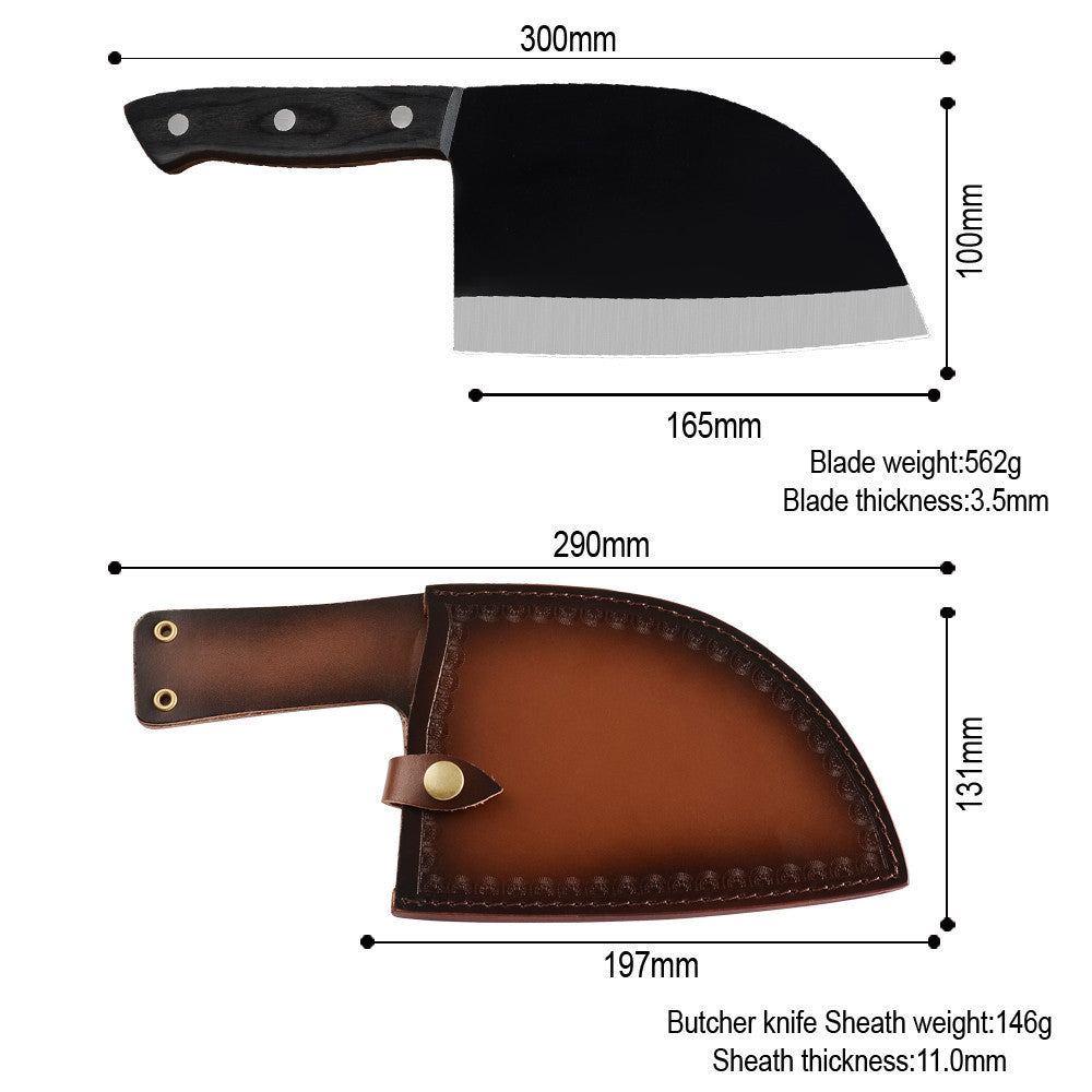 Stainless Steel Butcher Knife - Hand Forged Kitchen Knife