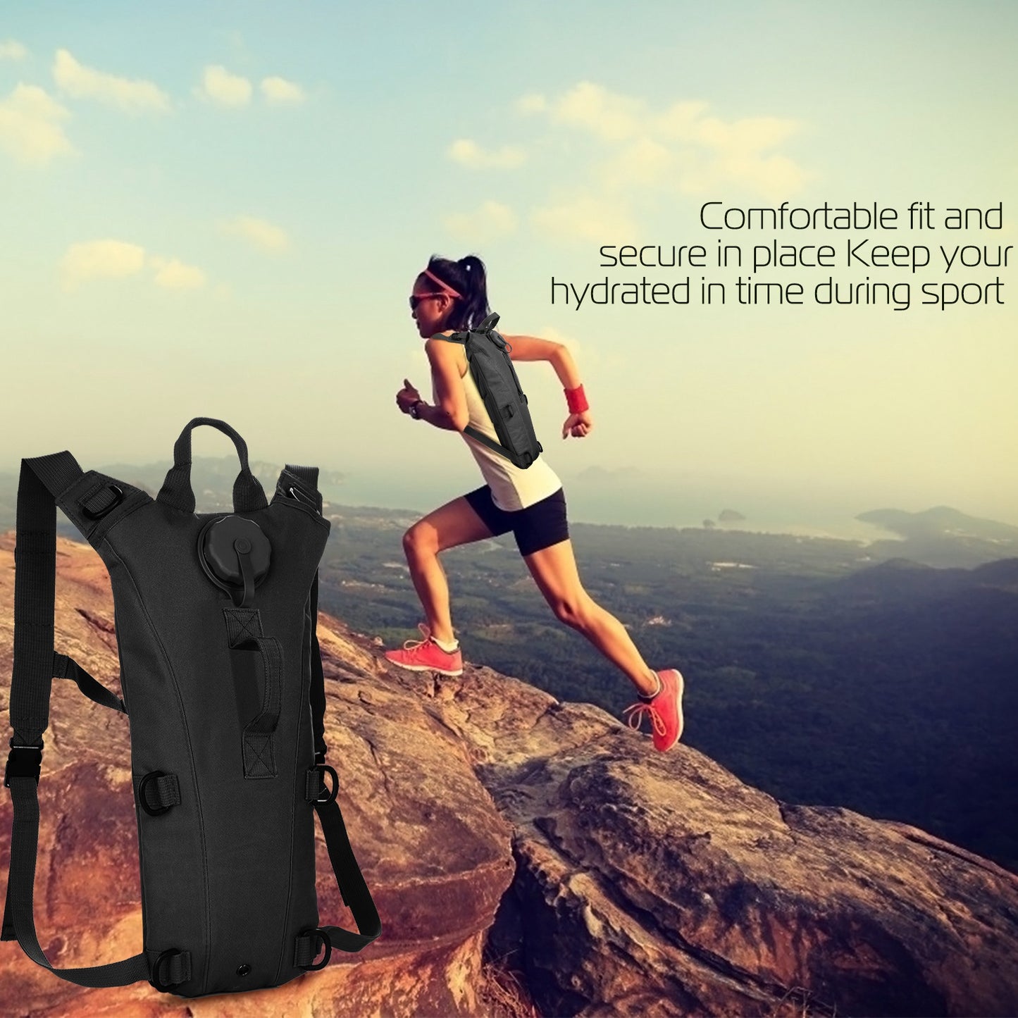 3L Tactical Hydration Pack - Adjustable Water Backpack for Hiking & Cycling