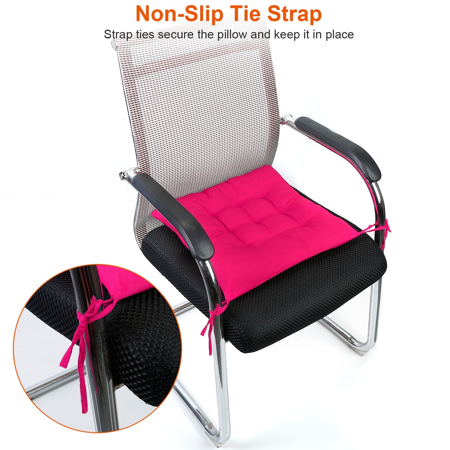 4-Pack Soft Square Chair Cushion Pads - 17.72" for Home & Office