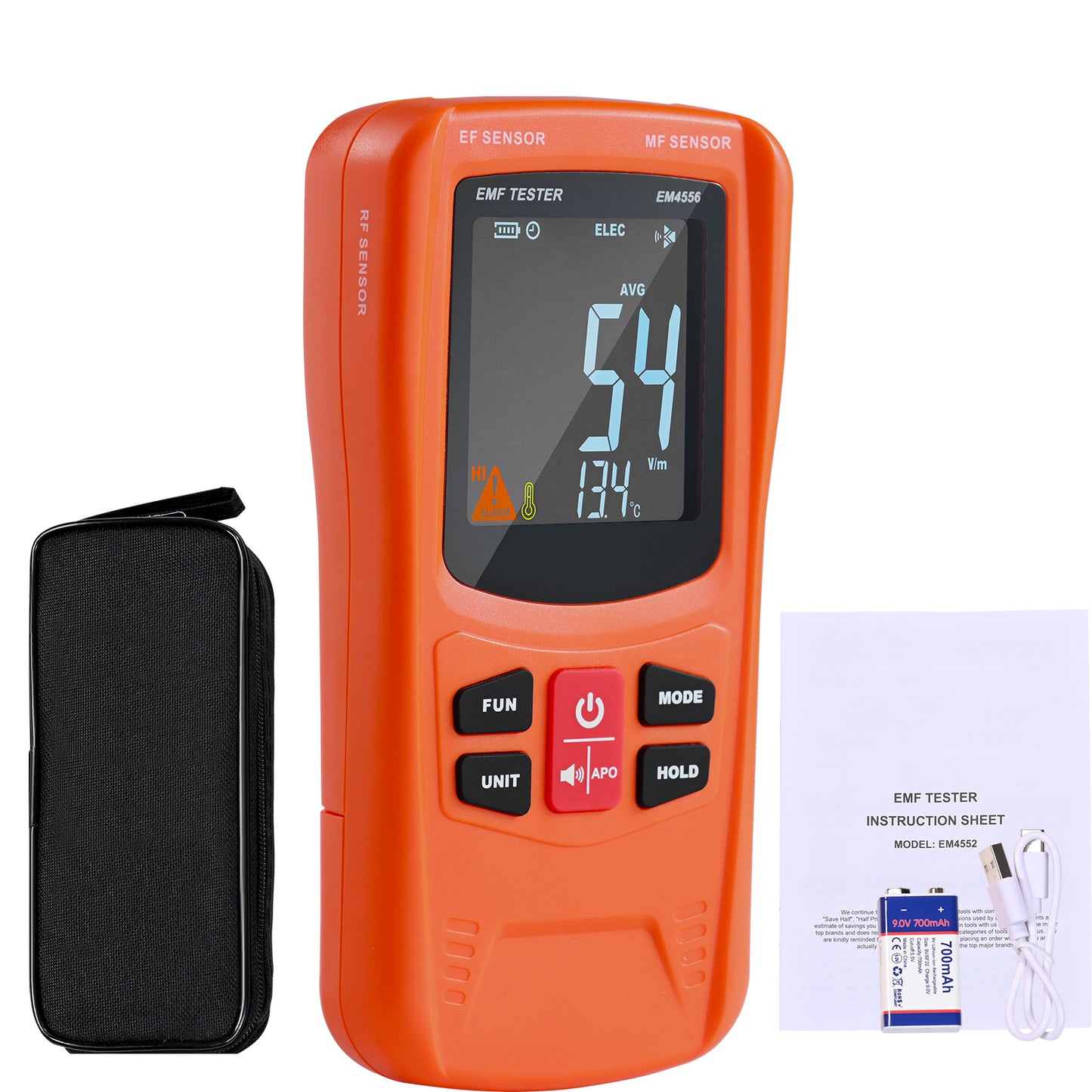 3-in-1 EMF Meter - Handheld Electromagnetic Radiation Detector