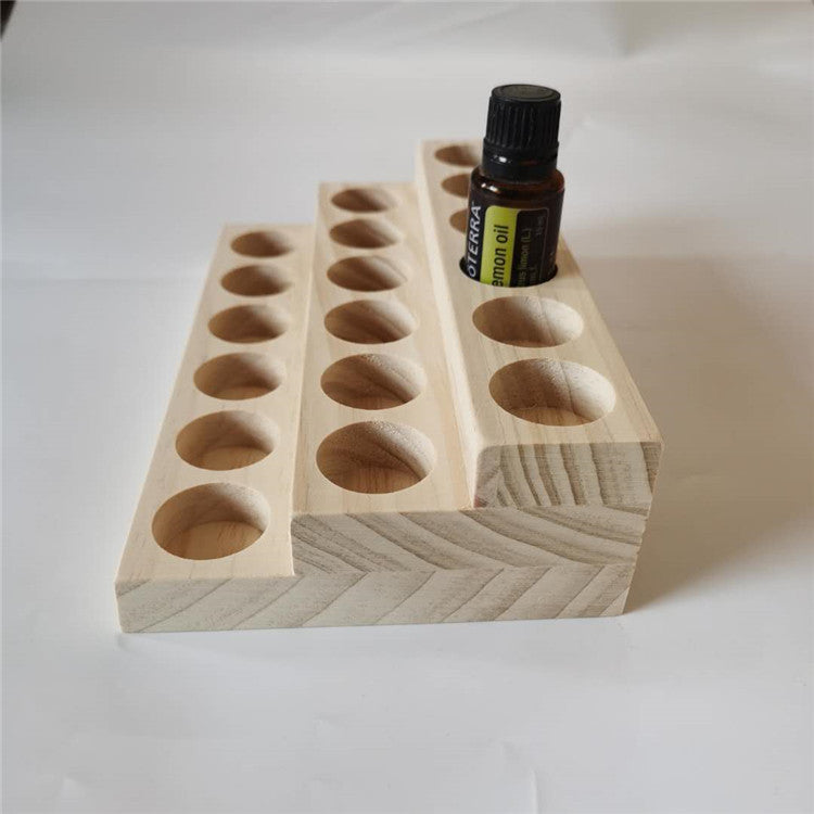 Essential Oil Display Stand Wooden Aromatherapy Bottle Organizer with 30 Slots