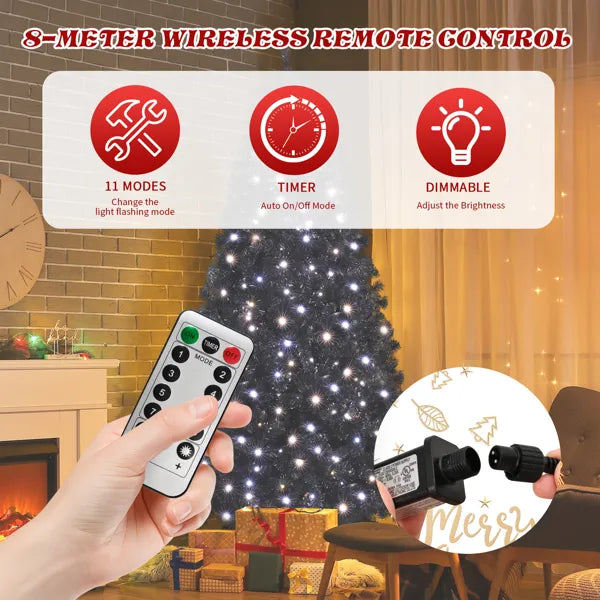 7.5 FT Pre-Lit Artificial Christmas Tree with 400 Lights & Remote Control