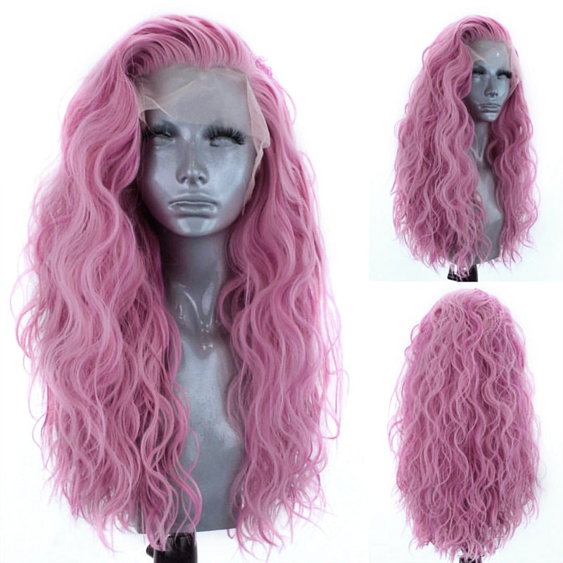 High Temperature Synthetic Lace Wig with Micro-Roll Big Wave Style - Full Lace Hairpiece for Women