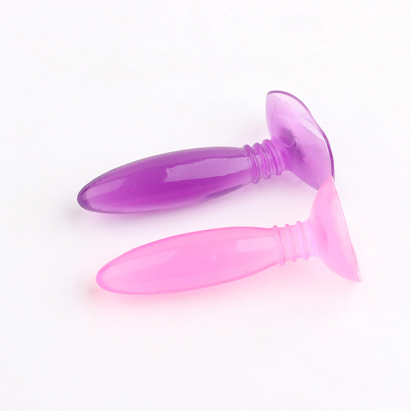 Silicone Back Court Bullet Butt Plug for Men and Women - Pink & Purple