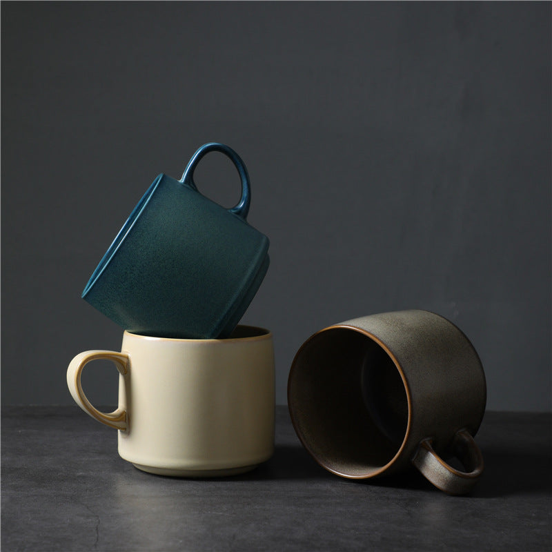 Ceramic Water Cup Set - Multiple Colors & 440ml Capacity for Coffee & Tea