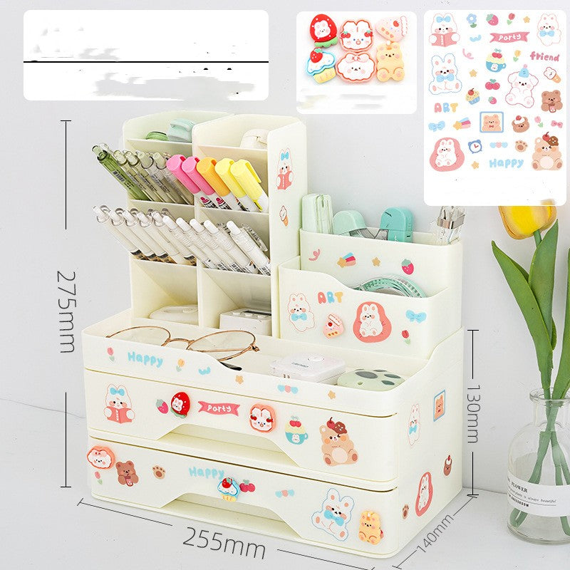 Multifunctional Pen Holder with Storage Box - Home Organization