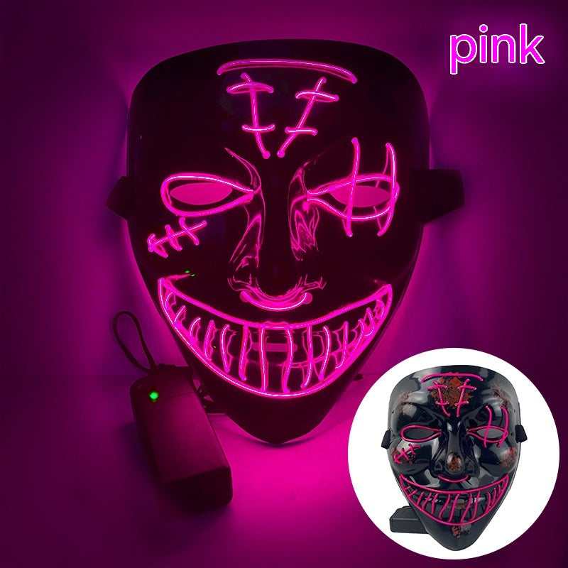 LED Halloween Mask Luminous Party Mask with V-Shaped Pirate Eye Design