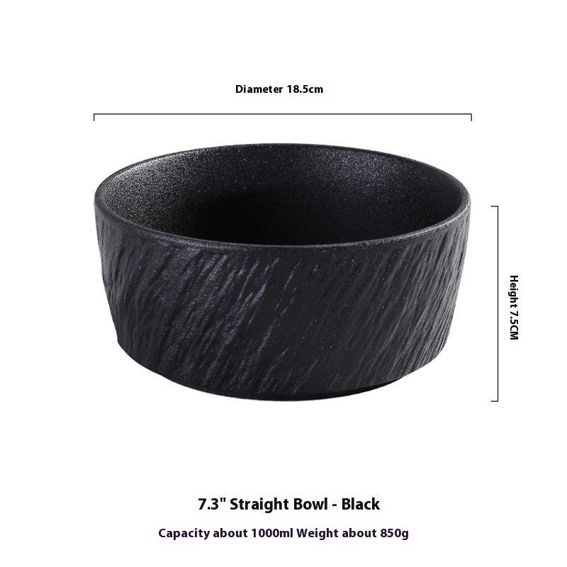 Ceramic Straight Body Rice Noodle Bowl Nordic Style Kitchen Storage Set