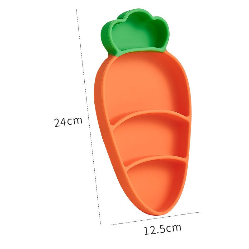 Children's Silicone Dining Plate Set with Suction Cups & Utensils - Cute Baby Tableware