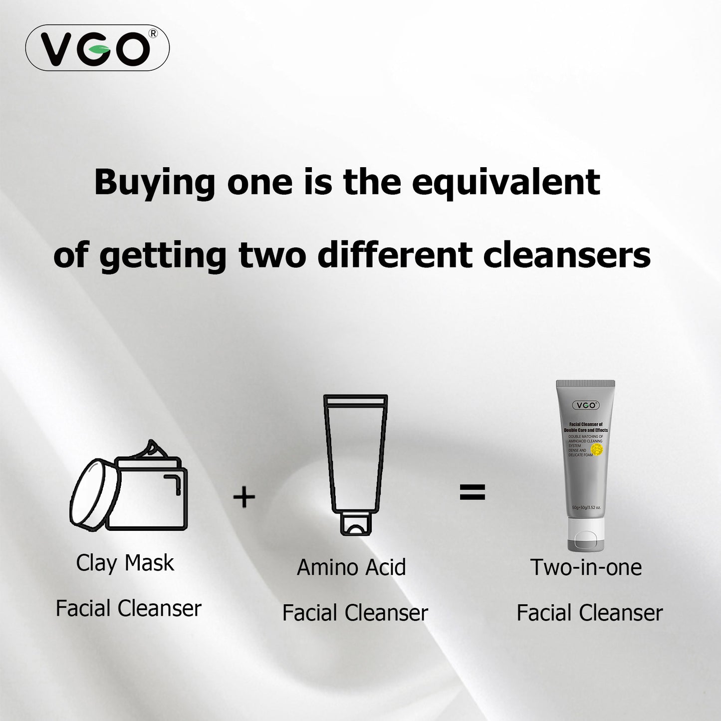 Double-Tube Amino Acid Facial Cleanser - Dual Action Pore & Gentle Cleansing