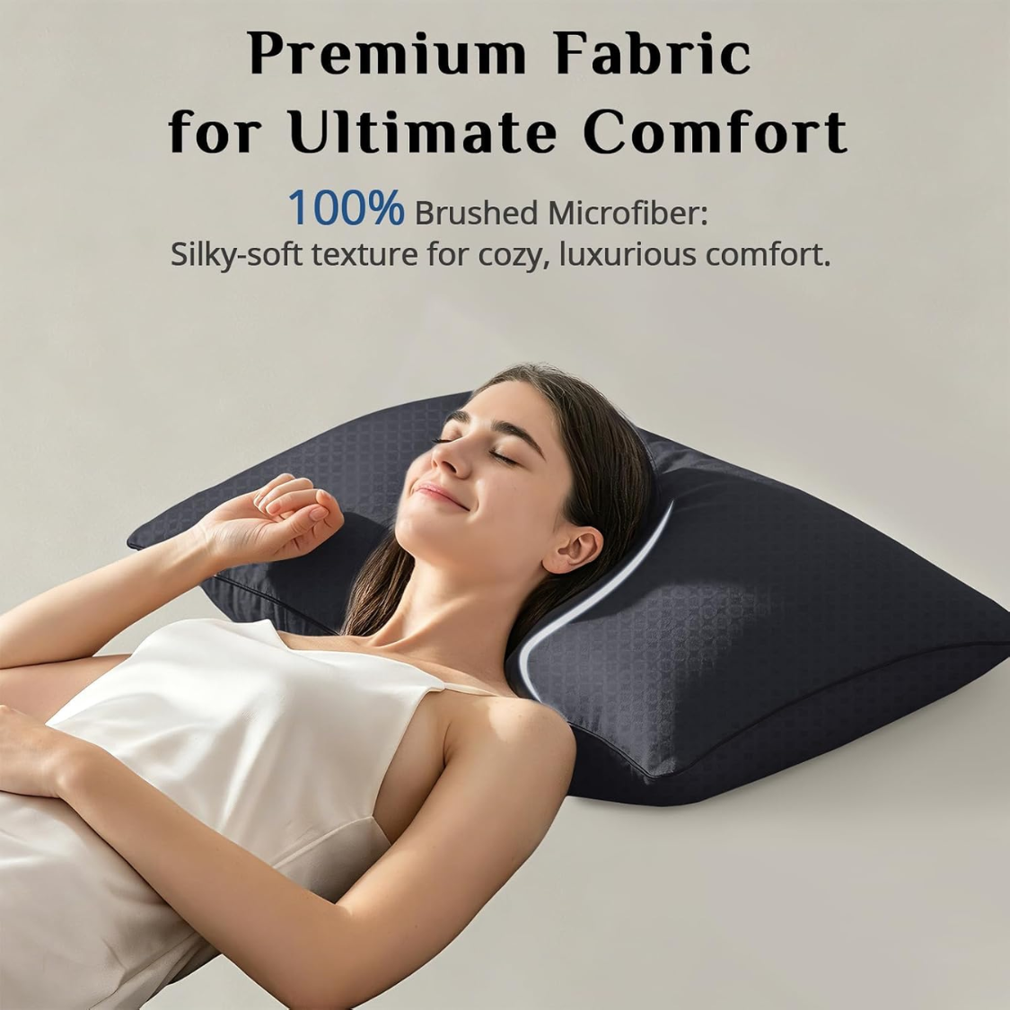 Queen Size Support Pillow Set - Firm Down Alternative for Side & Back Sleepers
