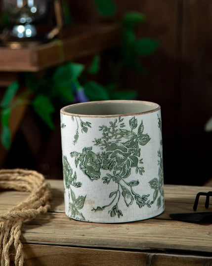 Retro Ceramic Flower Pot - Home Decor Garden Planter Upright Style