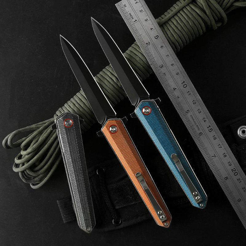 Multifunctional Folding Knife for Camping and Survival - D2 Steel, Portable