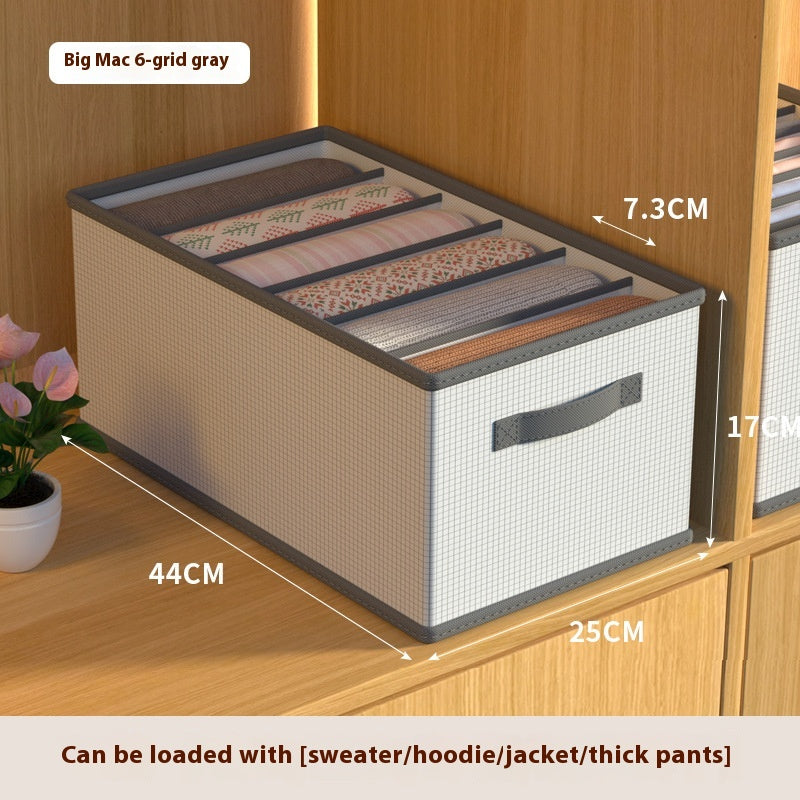 Multi-Grid Bedroom Clothes Storage Box Foldable Stackable Wardrobe Organizer