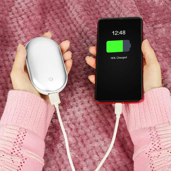 Portable Hand Warmer & 5000mAh Power Bank - Double-Sided Heating