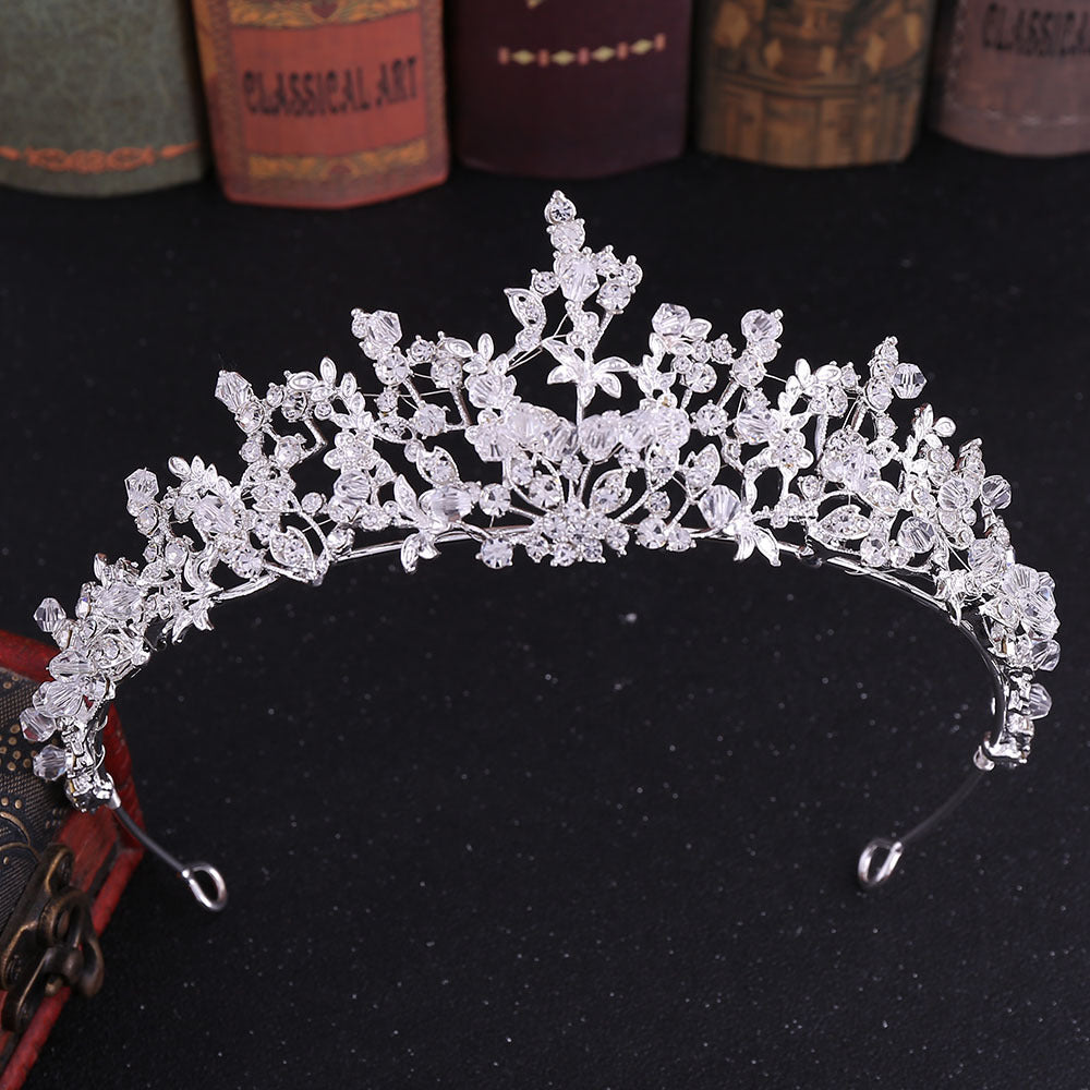 Handmade Crystal Crown Hair Accessory for Bridal Wedding