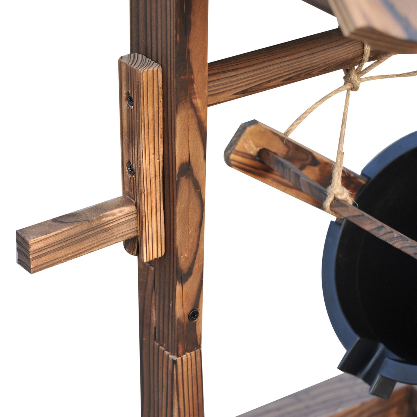 Outdoor Wooden Wishing Well Fountain with Adjustable Water Flow - Rustic Garden Decor