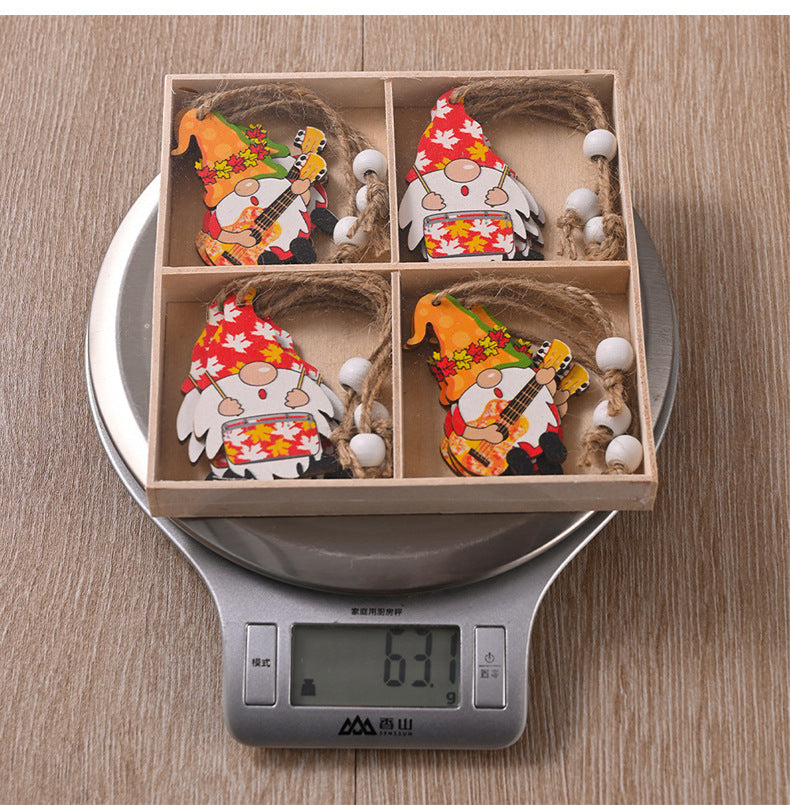 12-Pack Harvest Season Wooden Pendant Decorations - Festive Home & Party Decor