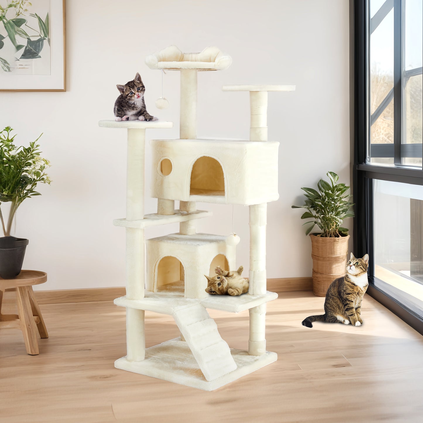 Multi Functional Cat Treehouse & Climbing Frame for Cats - Large Play Structure