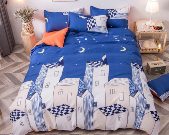 Aloe Cotton Bedding Sheets Set - Four-Piece Bed Linen for Home