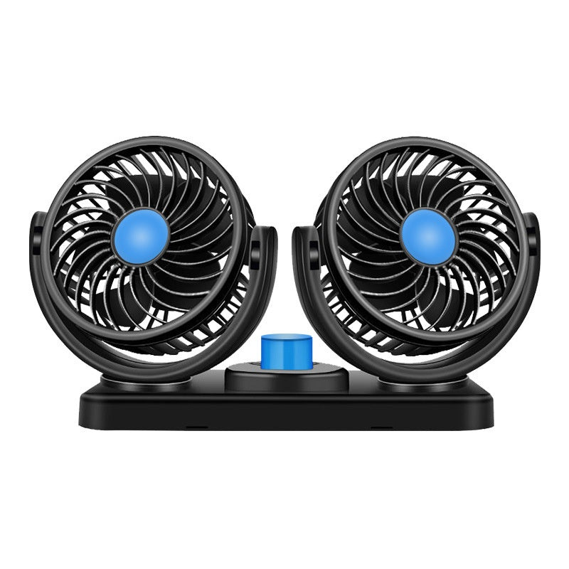 Dual-Head Car Fan USB Control Heavy Duty Fan for Vehicle Cooling