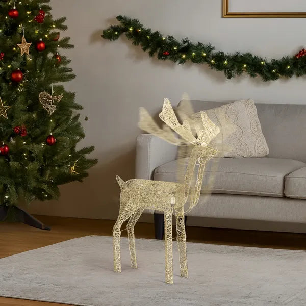 3.6FT Motorized Christmas Reindeer with LED Lights for Indoor & Outdoor Decor