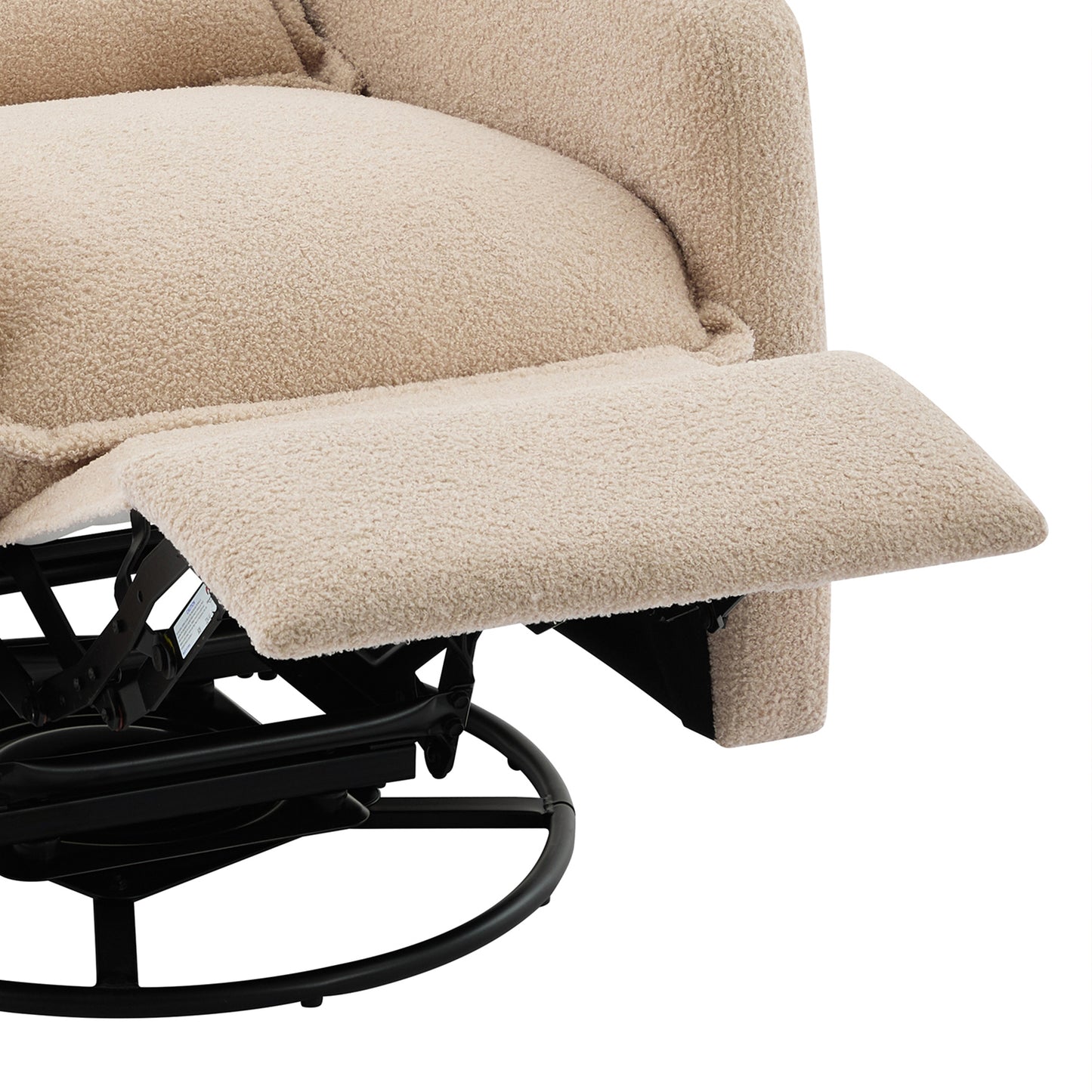 Swivel Rocker Recliner Chair - Teddy Fleece Oatmeal