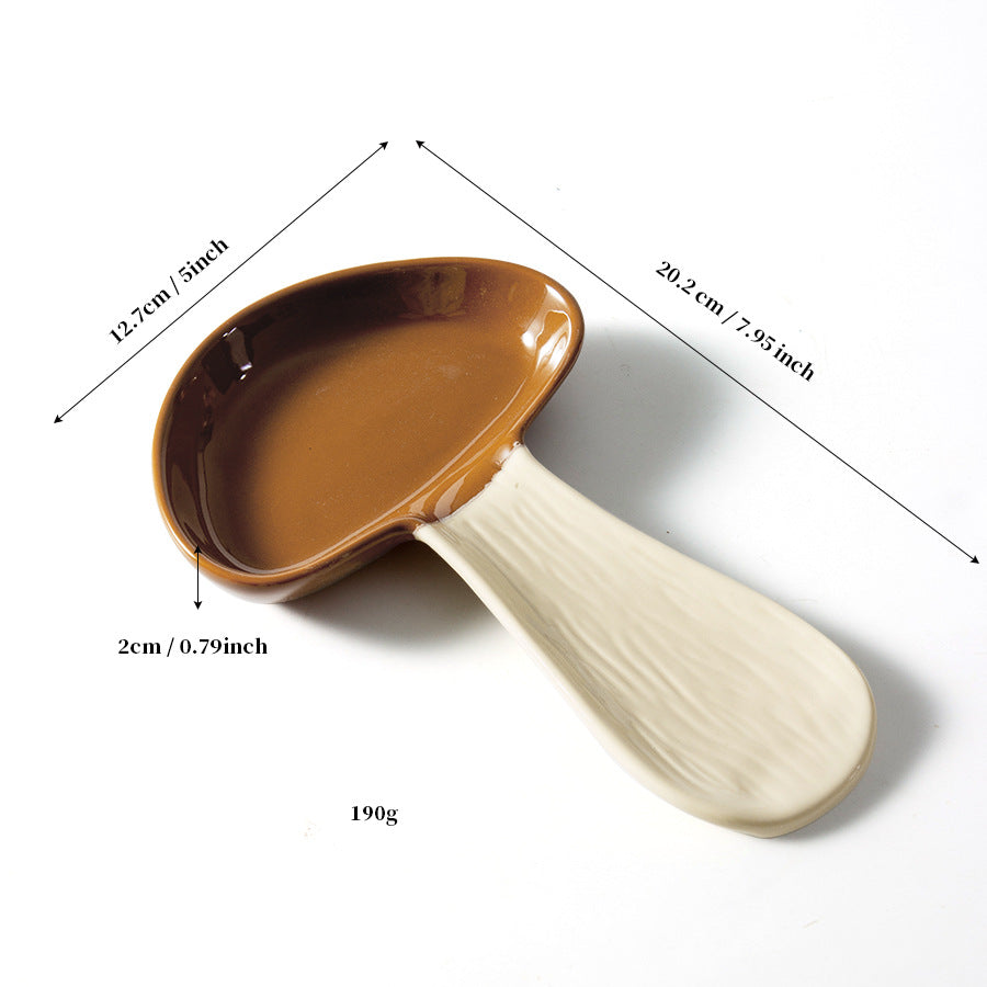 Ceramic Mushroom Spoon Holder - Modern Kitchen Tableware, High Temperature Resistant