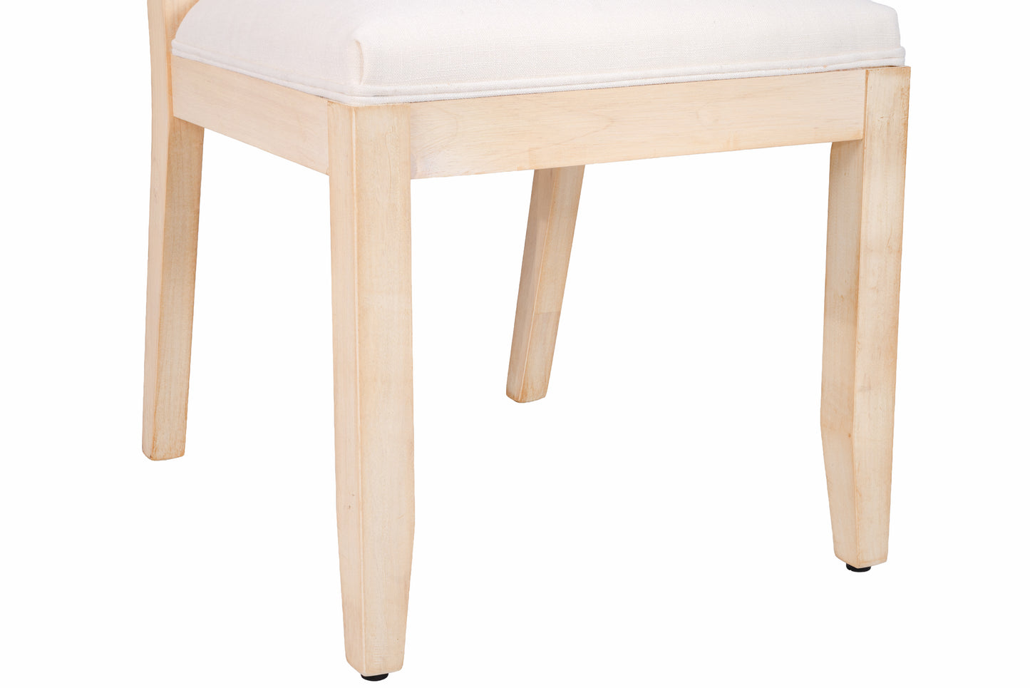 Beige Farmhouse Dining Chairs Set of 2 - Woven Back & Upholstered Seat