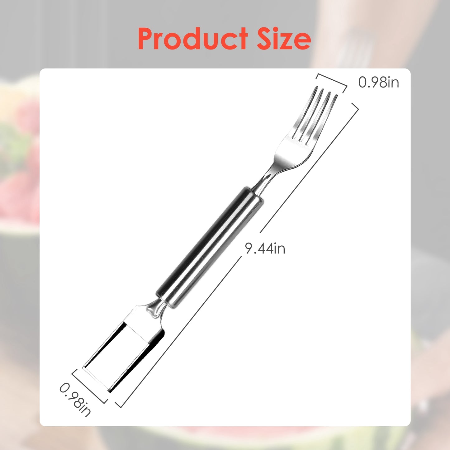 2-in-1 Watermelon Cutter Slicer Fork - 5 Pcs Stainless Steel Set