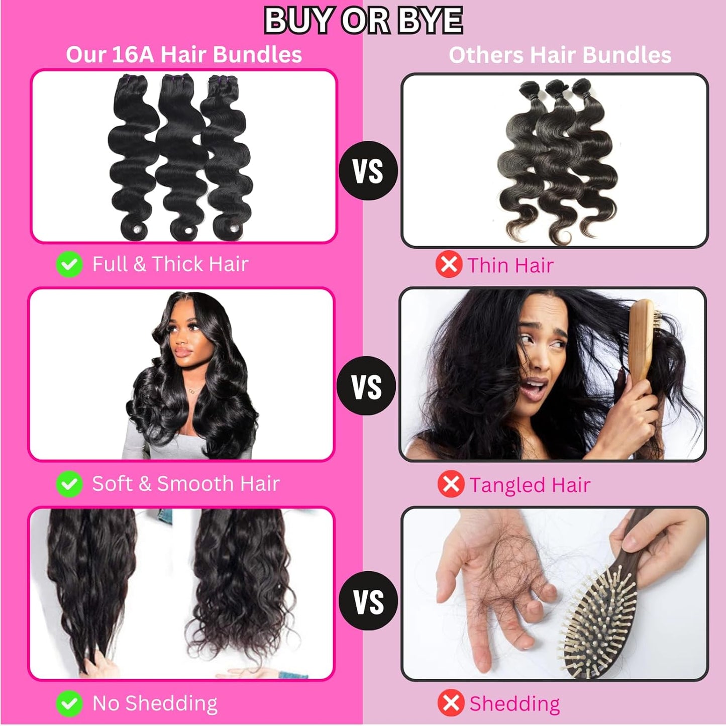 Body Wave Human Hair Bundle Extensions - Natural Black Virgin Hair
