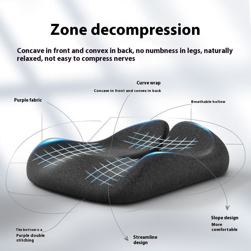 Office Chair Seat Cushion Memory Foam Breather Non-Slip Thickened Comfort