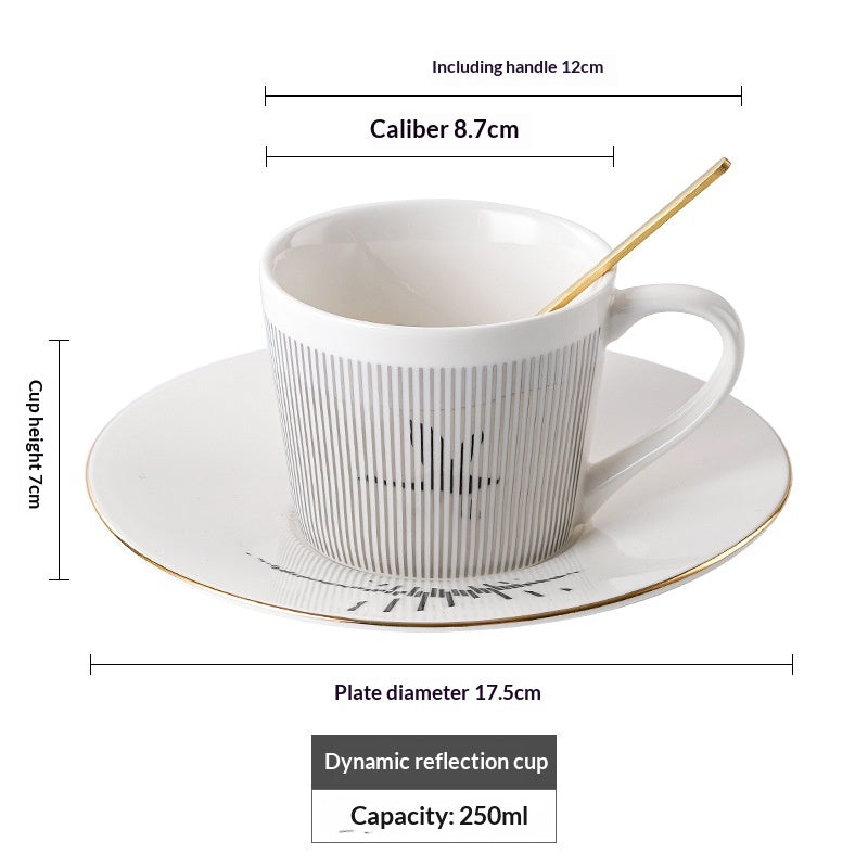 Dynamic Reflection Ceramic Coffee Cup - Elegant 240ml Home & Barware