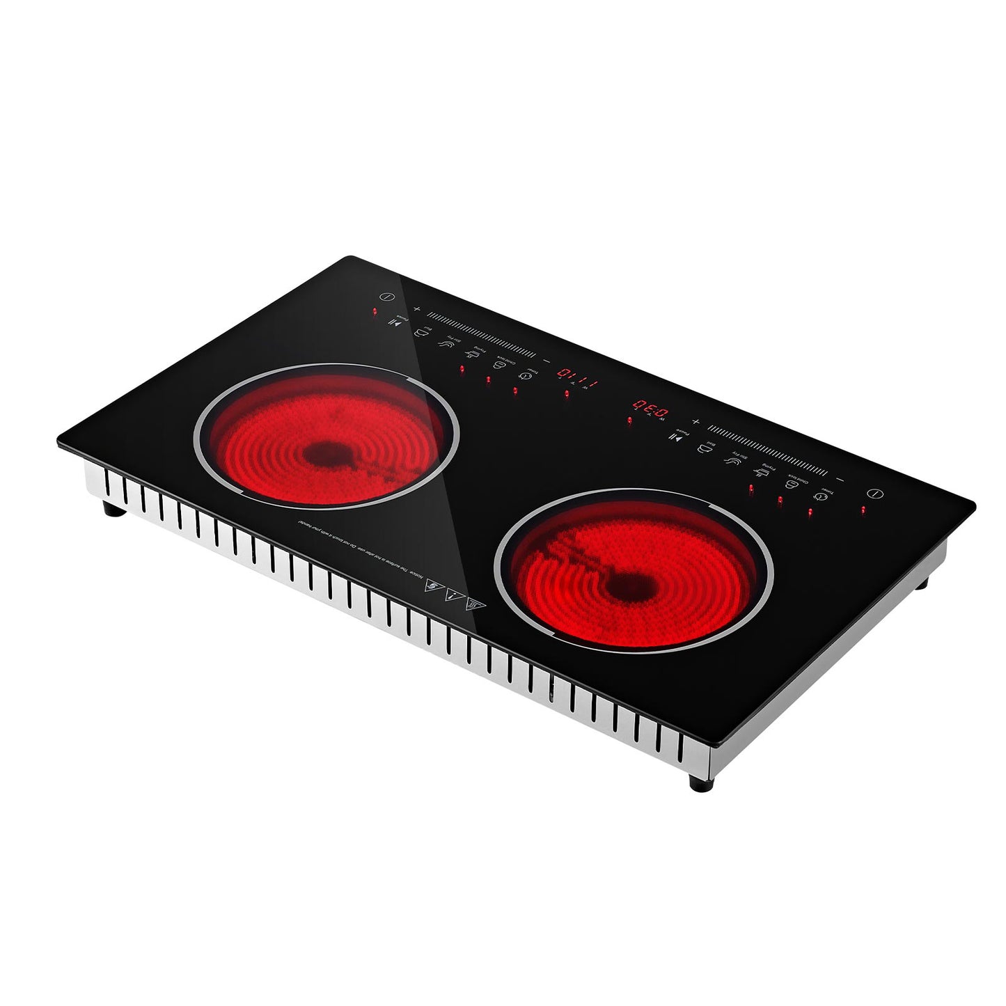 24-Inch Electric Cooktop with 2 Burners, 1800W Portable Stove, Touch Control, Timer & Safety Features